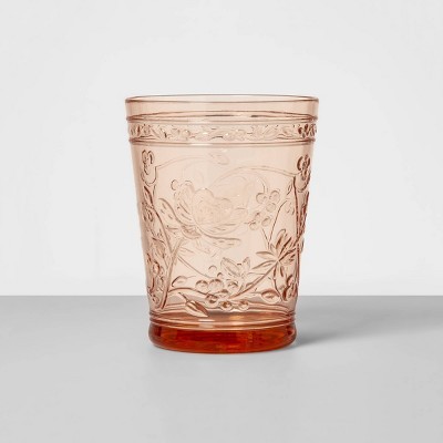 16oz Plastic Floral Embossed Short Tumbler Pink - Opalhouse™ | Target