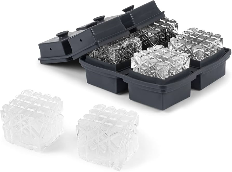 W&P Crystal Ice Tray, Perfect Etched Large Cubes, Slow Melting for Whiskey and Cocktails, Food Gr... | Amazon (US)