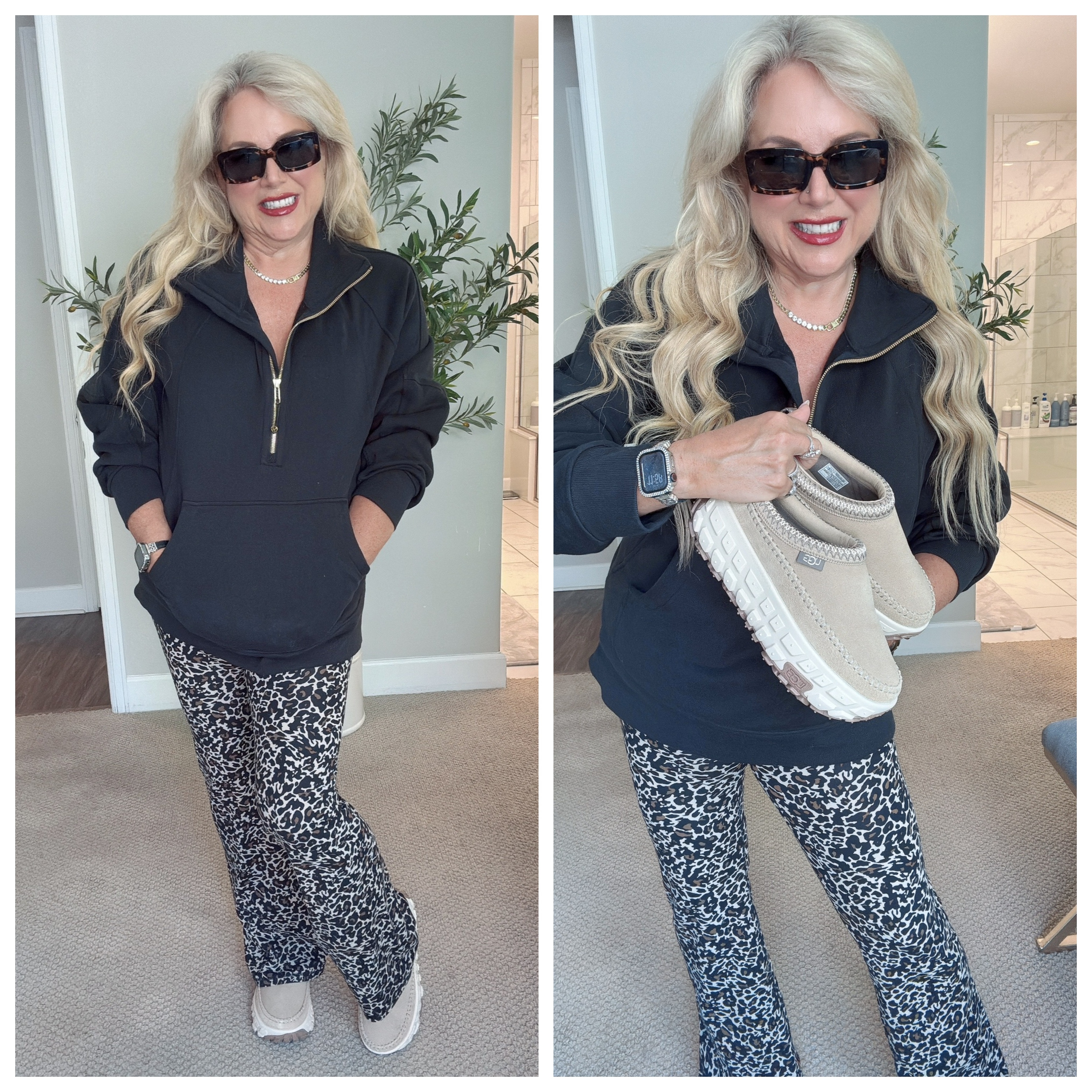Coffee Run, but Make It Chic! ☕🍁 Layered, cozy, and effortlessly put-together—this is how I do fall mornings. Stretchy leopard leggings (L), a warm half-zip (M), and platform boots make it easy to feel stylish while on the move. 
#CoffeeRunChic #FallFashion #OOTDInspo #LeopardLeggings #PlatformBoots #CozyAndChic #LayeredStyle #EffortlessStyle #FallOOTD #CasualChic #FashionOnTheGo #TikTokFashion #ShopMyLook #LinkInBio #AutumnVibes

 

 #LTKSeasonal #LTKActive #LTKOver40