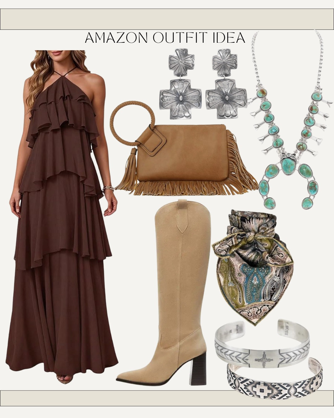 Wedding guest dress - western outfit idea - NFR outfit idea - fall wedding outfit inspo - bridal shower outfit  - formal dress from Amazon

#LTKgrwm #LTKootd #LTKWedding