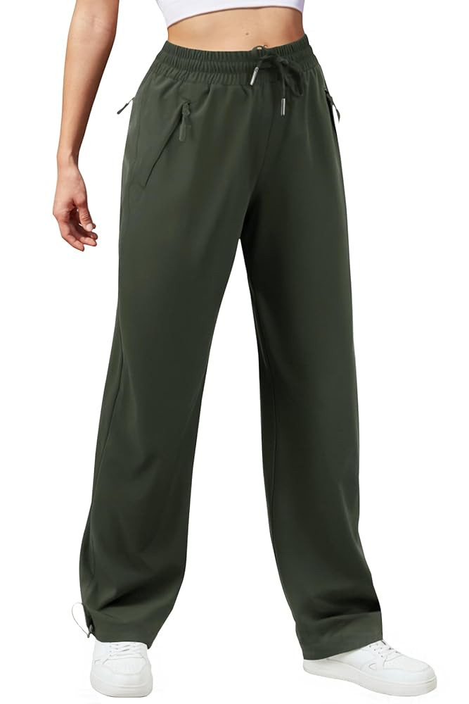 Womens Athletic Hiking Pants Lightweight Quick Dry Water Resistant Elastic Waist Cargo Pants with... | Amazon (US)