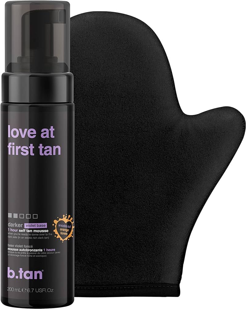 b.tan Violet Self Tanner Kit | Fall In Love at First Tan Bundle - Dark Self Tan Mousse w Self Tan... | Amazon (US)