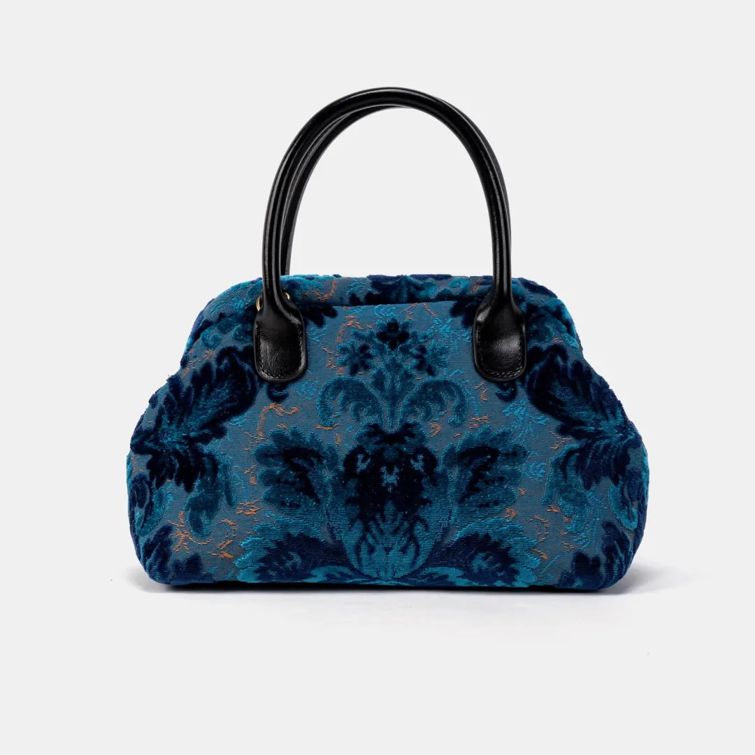 Carpet Satchel-mary Poppins Carpet Bag-everyday Carry Crossbody Bag-burnout Velvet Revival Aqua -... | Etsy (US)