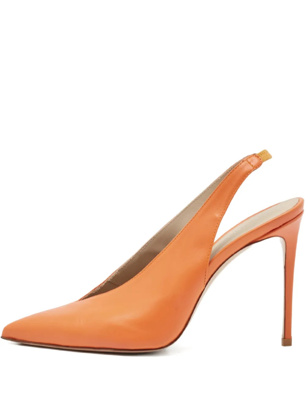Le Silla pre-owned 105mm slingback leather pumps - Orange | Farfetch Global