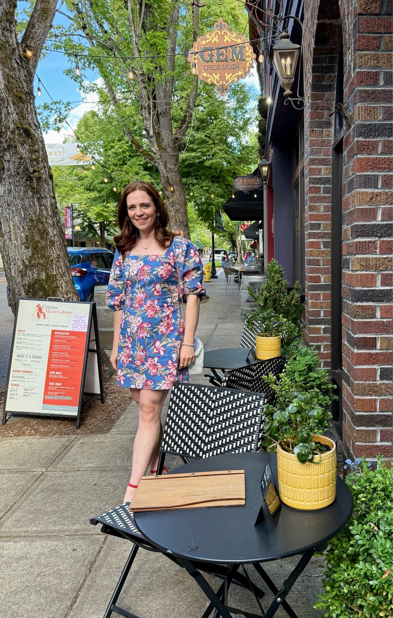 Was planning on wearing this dress with flats for wine tasting, but ended up wearing it with heels for dinner! Love this pattern and it’s linen, plus bonus: it has pockets! 20% off today.￼

#LTKSeasonal #LTKootd #LTKSaleAlert