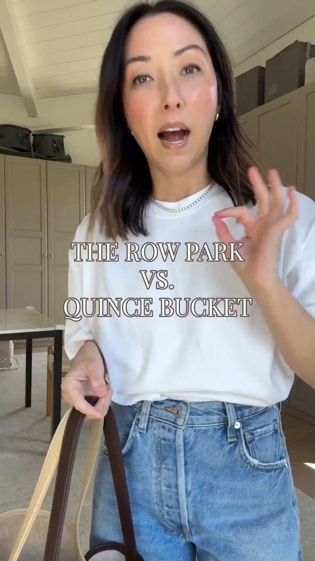 comparing the Quince bucket bag to the Row Park Medium size. Pebbled leather- very nice and stunning. Maybe slightly larger than the Park medium, but in a good way. Not overly large. Such a good find!!

#LTKPetite #LTKOver40 #LTKmomlife