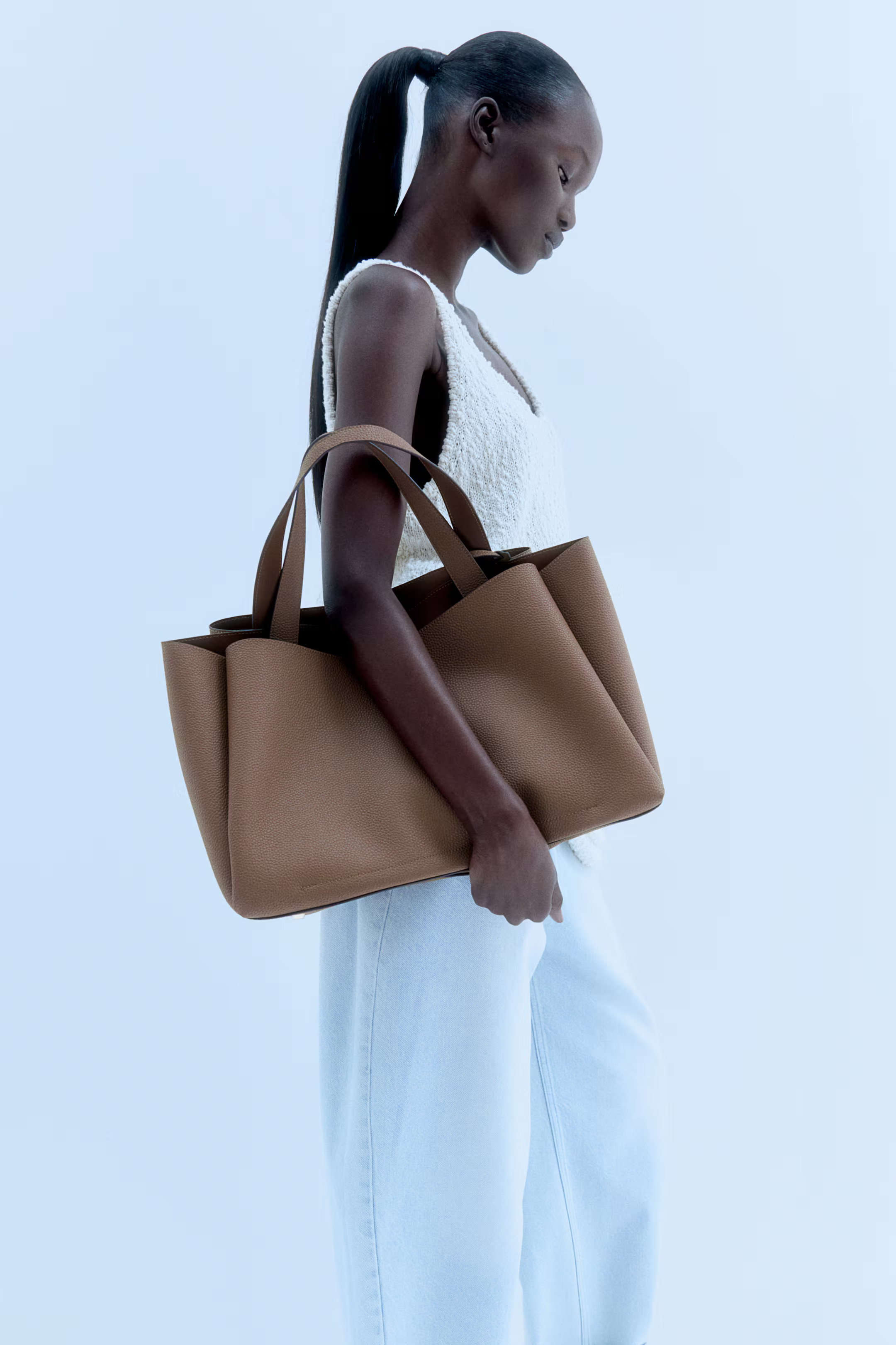 Rectangular shopper - Brown - Ladies | H&M GB | H&M (UK, MY, IN, SG, PH, TW, HK)