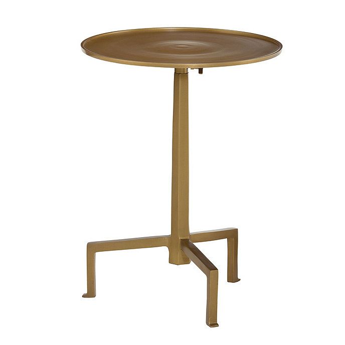 Lilo Adjustable Height Small Round Brass Side Table | Ballard Designs, Inc.