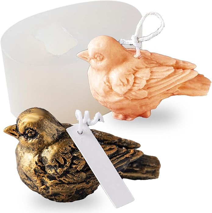 3D Bird Silicone Molds for Resin Candle, Sparrow Bird Cake Fondant Chocolate Candy Molds, Animal ... | Amazon (US)