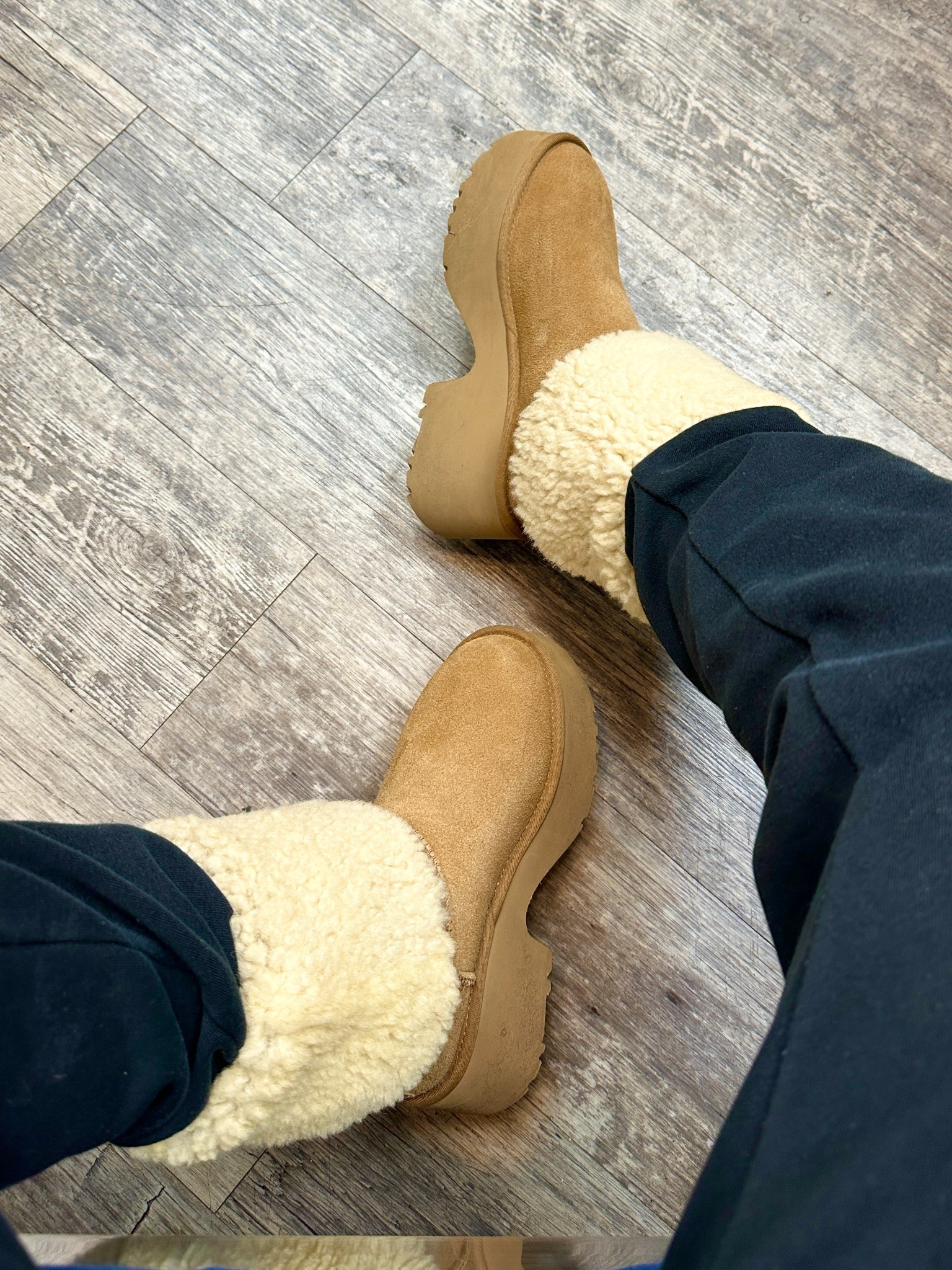 Finally wore my Uggs New heights boots folded down. These boots are HEAYVY in my fall & winter rotation right now 

#LTKCyberWeek