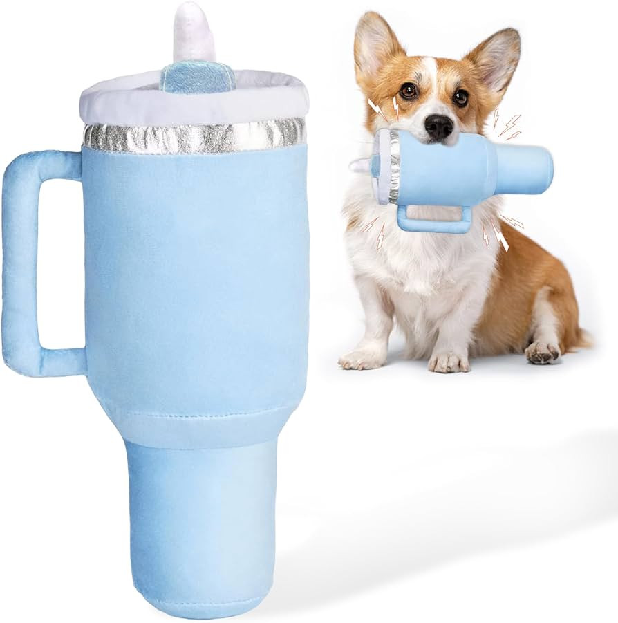 Funny Tumbler with Handle Cup Dog Toys,Cute Squeaky Dog Toys Cup, Safety Design Dog Toys for Smal... | Amazon (US)