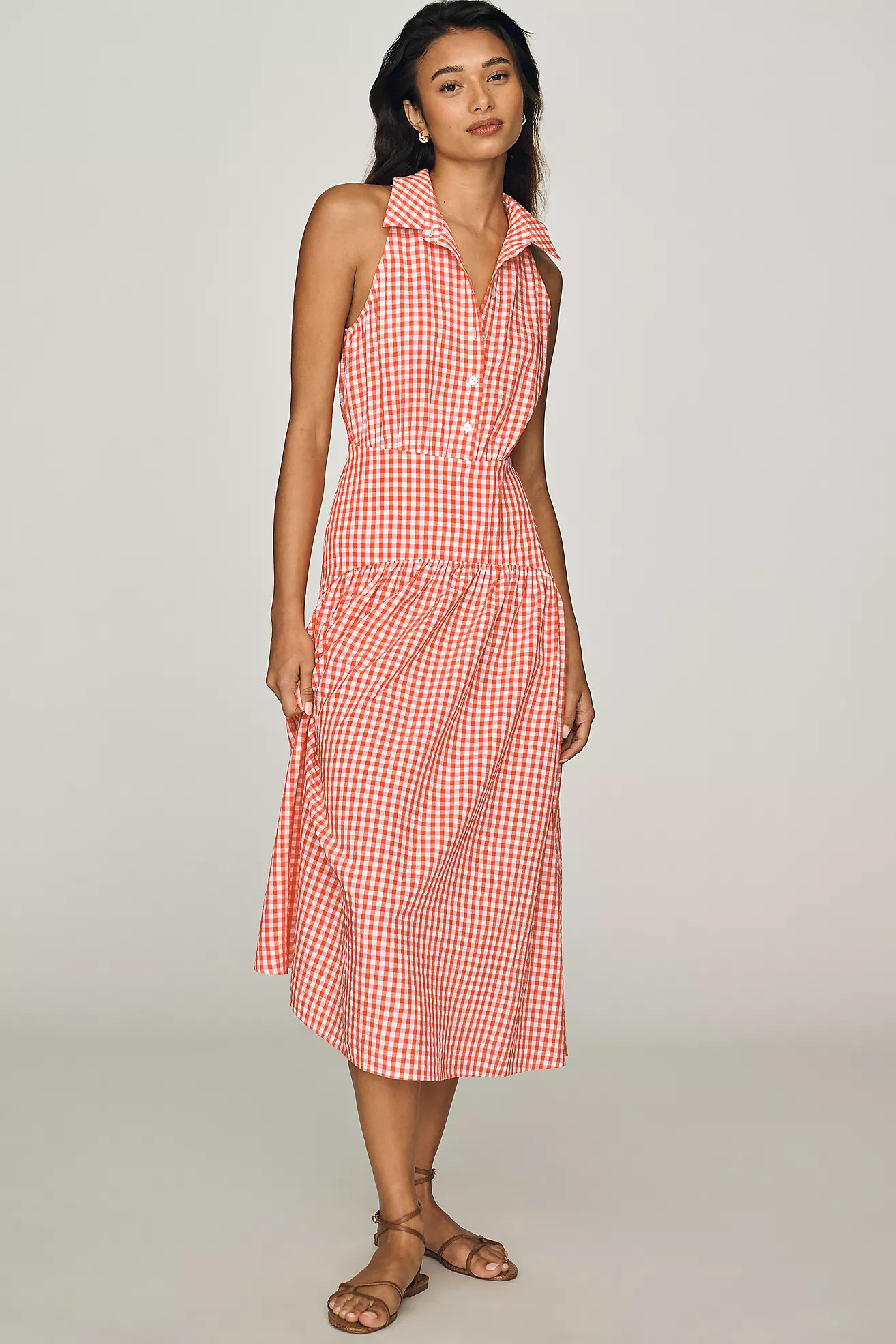 Tobie Drop-Waist Midi Shirt Dress by Exquise | Anthropologie (US)