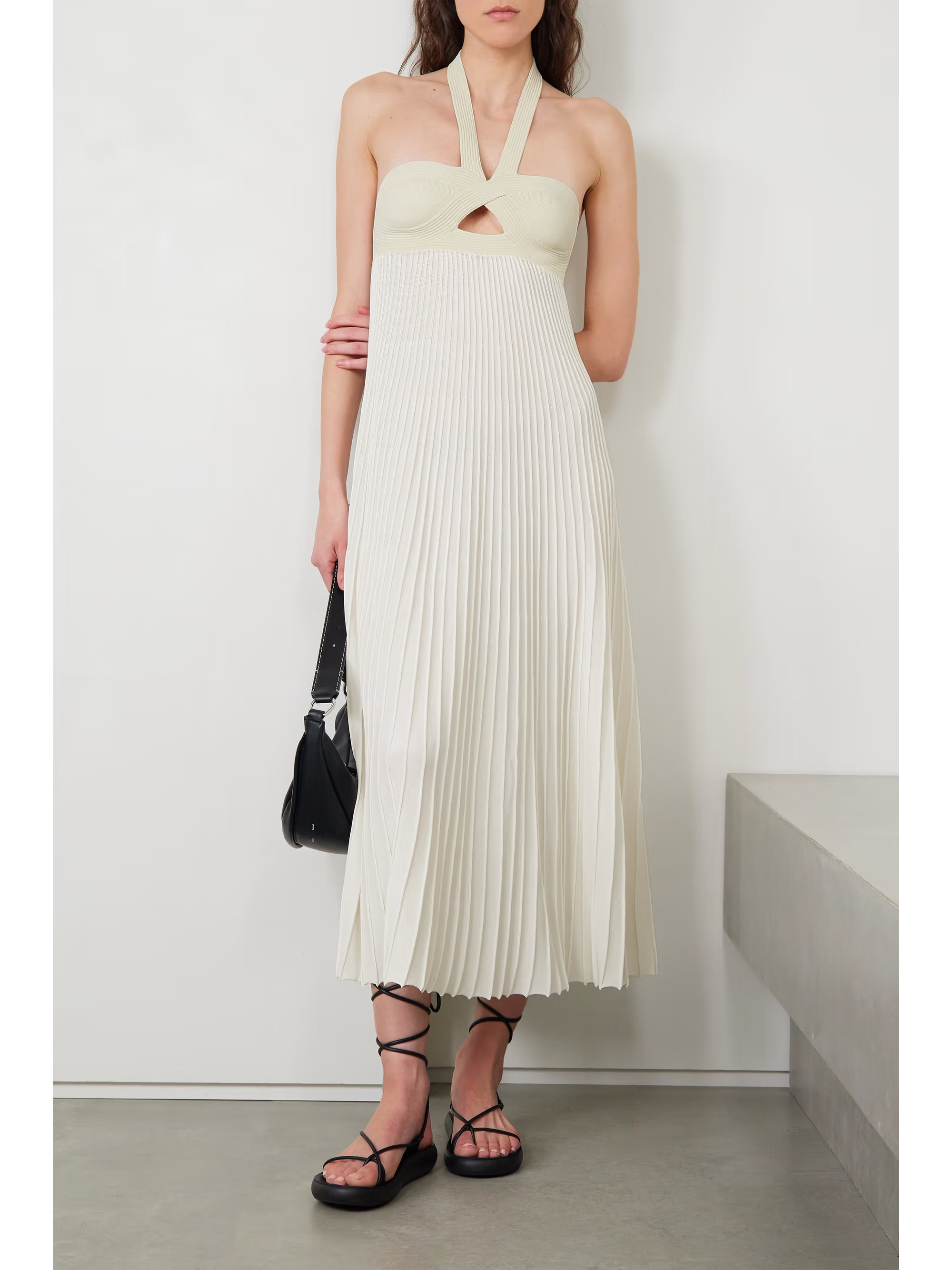 Annika cutout ribbed stretch-knit halterneck midi dress | NET-A-PORTER (US)