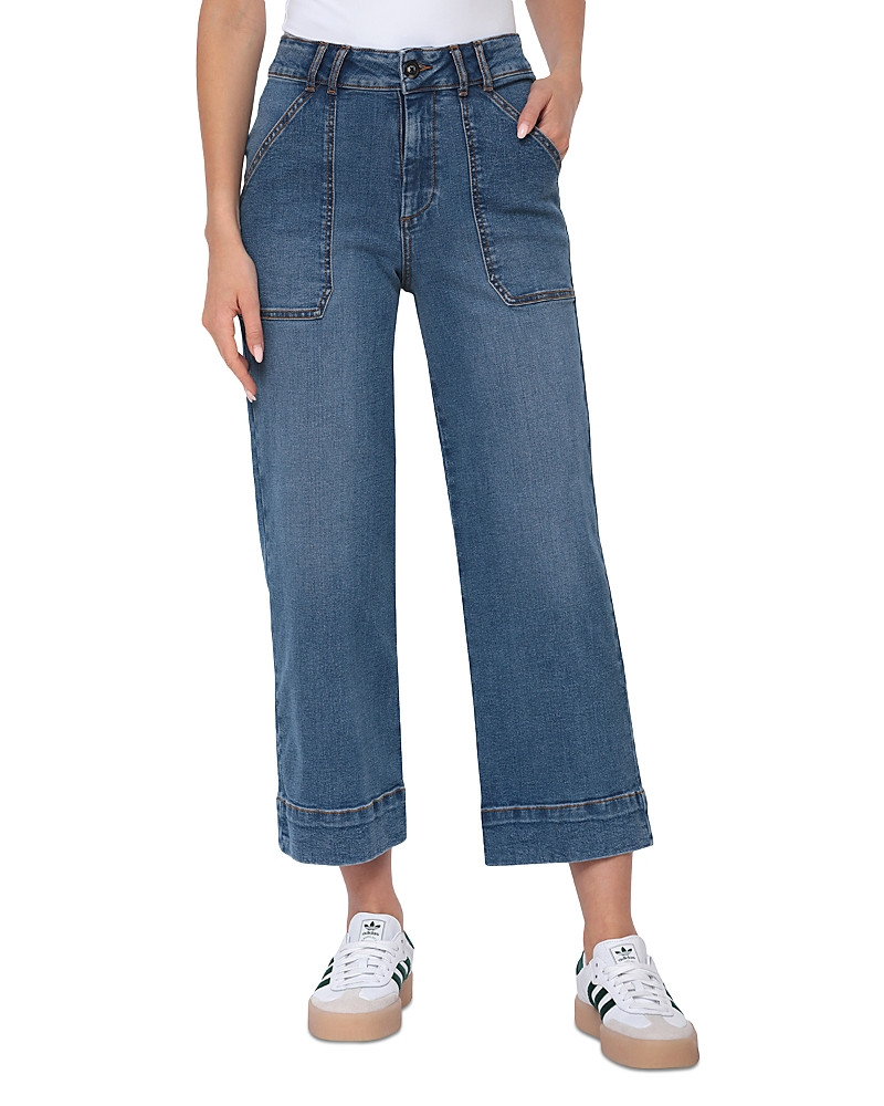 Bagatelle High Rise Cropped Wide Leg Jeans in Soho Wash | Bloomingdale's (US)