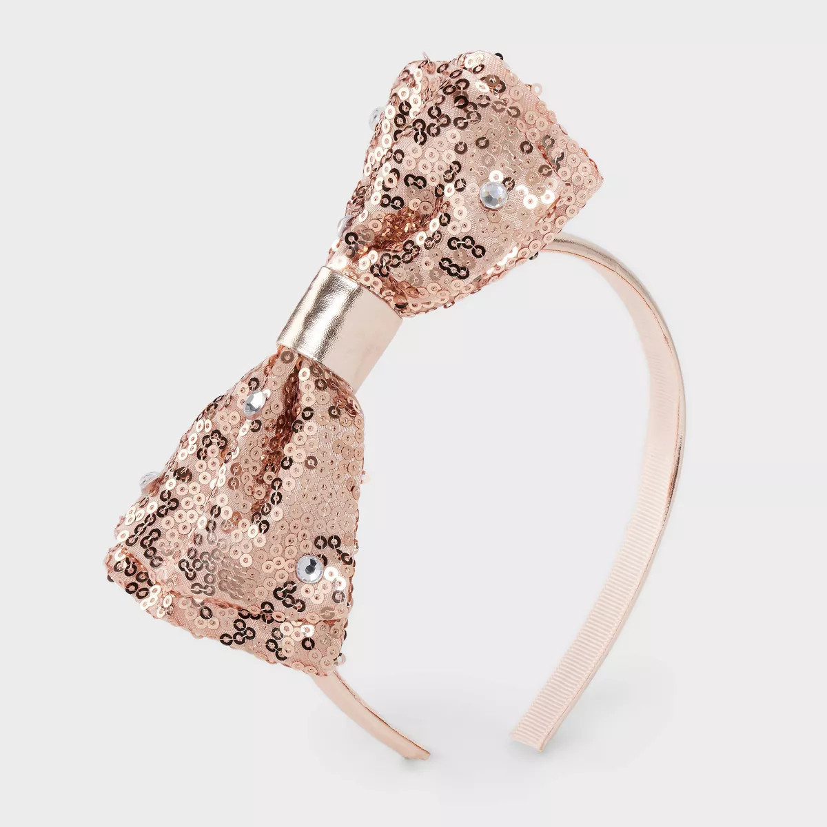 Girls' Sequin Bow Headband - Cat & Jack™ Rose Gold | Target
