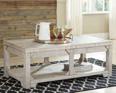 Fregine Lift Top Coffee Table, Whitewash | Ashley Homestore