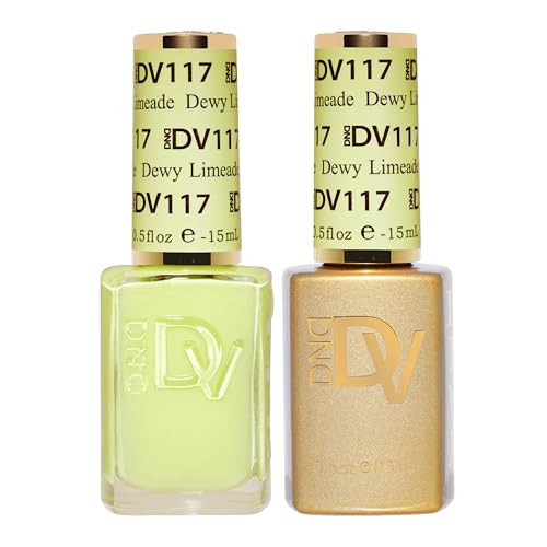 DND Diva Gel Polish Set, Soda Poppin Collection, UV/LED Gel Polish and Air Dry Nail Lacquer, Matching Chip-Free Polish Duo, 117 Dewy Limeade, 0.5 Fl Oz | Amazon (US)