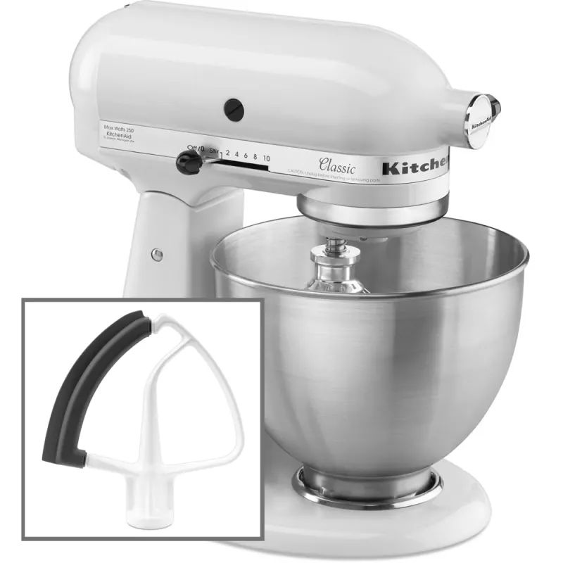 KitchenAid K45SS 2 KIT 10 Speed 4.5 Qt. Stand Mixer with Flex Edge Beater White Small Appliances Mix | Build.com, Inc.