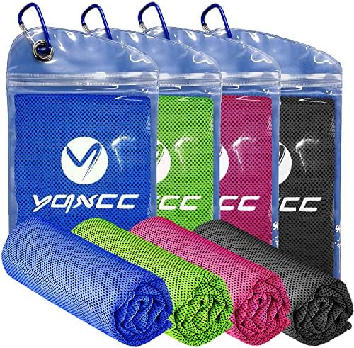 YQXCC 4 Pack Cooling Towel (47"x12") Ice Towel for Neck, Microfiber Cool Towel, Soft Breathable C... | Amazon (US)