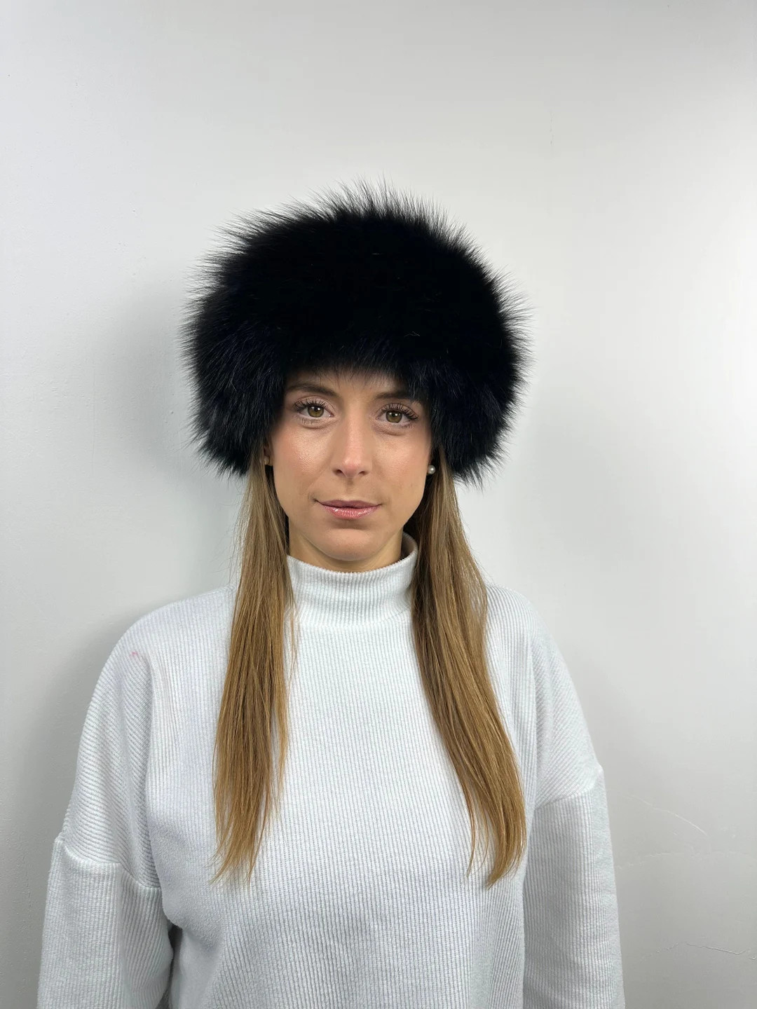 Fox Fur Headband, Black Real Fox Fur Headband, Fox Fur Accessory - Etsy | Etsy (US)