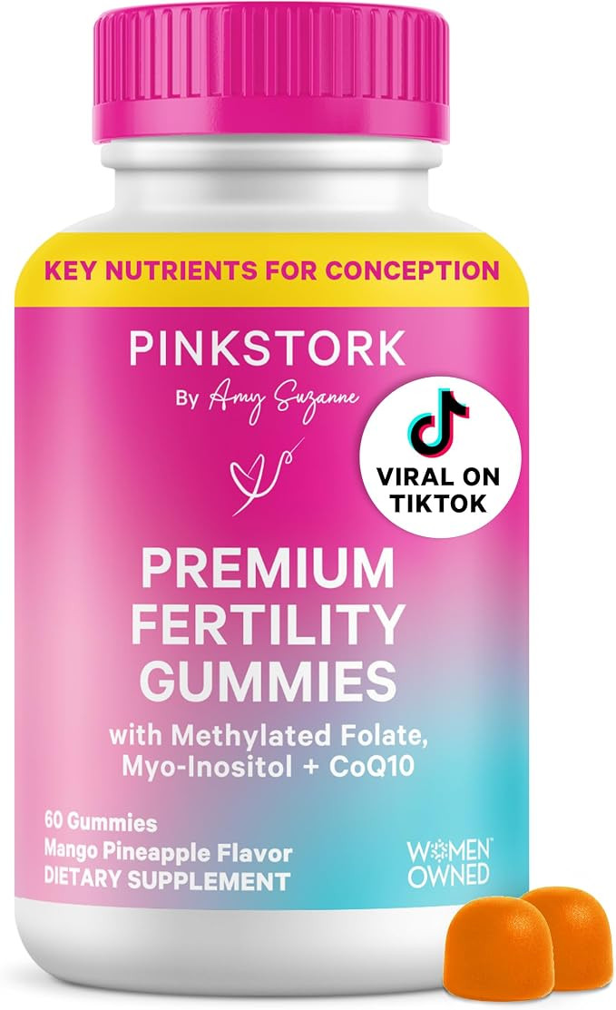 Pink Stork Fertility Gummies for Women, 60 Count | CoQ10, Myo-Inositol, Methylated Folate, Hormon... | Amazon (US)