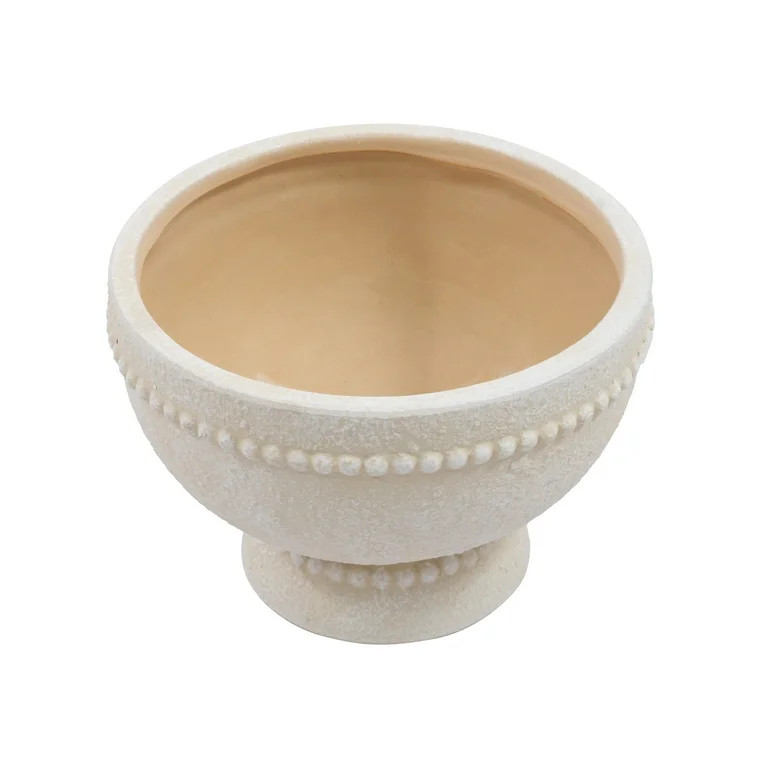My Texas House 8" Cream Ceramic Dot Bowl Planter for Indoor or Outdoor Use | Walmart (US)