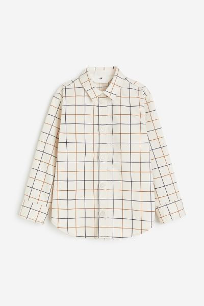 Cotton Shirt - White/plaid - Kids | H&M US | H&M (US + CA)