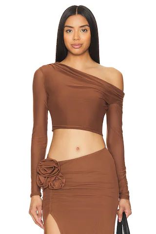 AFRM Bria Mesh Top in Dark Clay from Revolve.com | Revolve Clothing (Global)