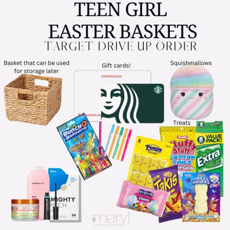 Teen Girl Easter Basket Ideas - Target Pick Up
Easter Basket Treats Method Body Skincare Wicker Basket Starbucks 

#LTKSeasonal #LTKGiftGuide #LTKunder50