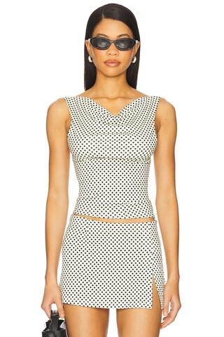 Miaou Lani Top in Butter Navy Polka Dot from Revolve.com | Revolve Clothing (Global)