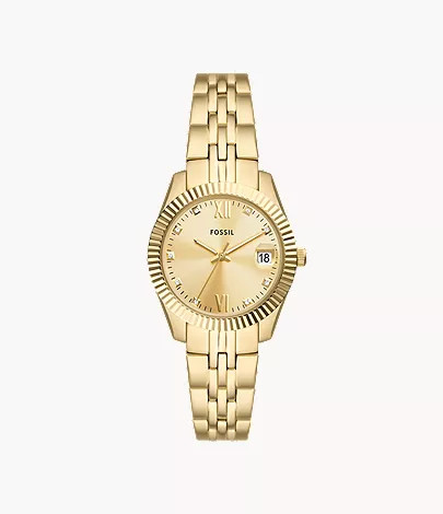 Scarlette Three-Hand Date Gold-Tone Stainless Steel Watch | Fossil (US)