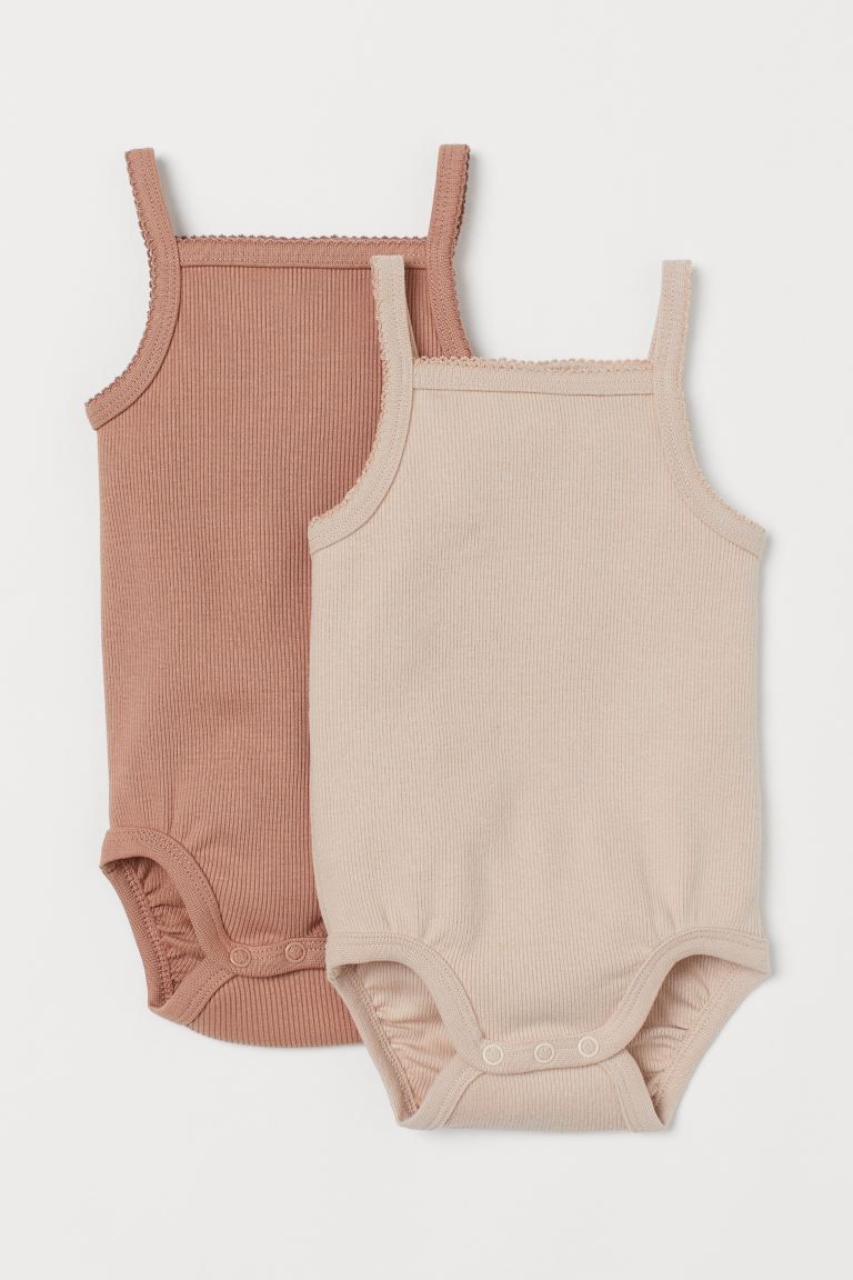 2-pack Ribbed Cotton Bodysuits | H&M (US + CA)