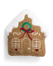 18x13 Teddy Shaped Gingerbread House Pillow | TJ Maxx