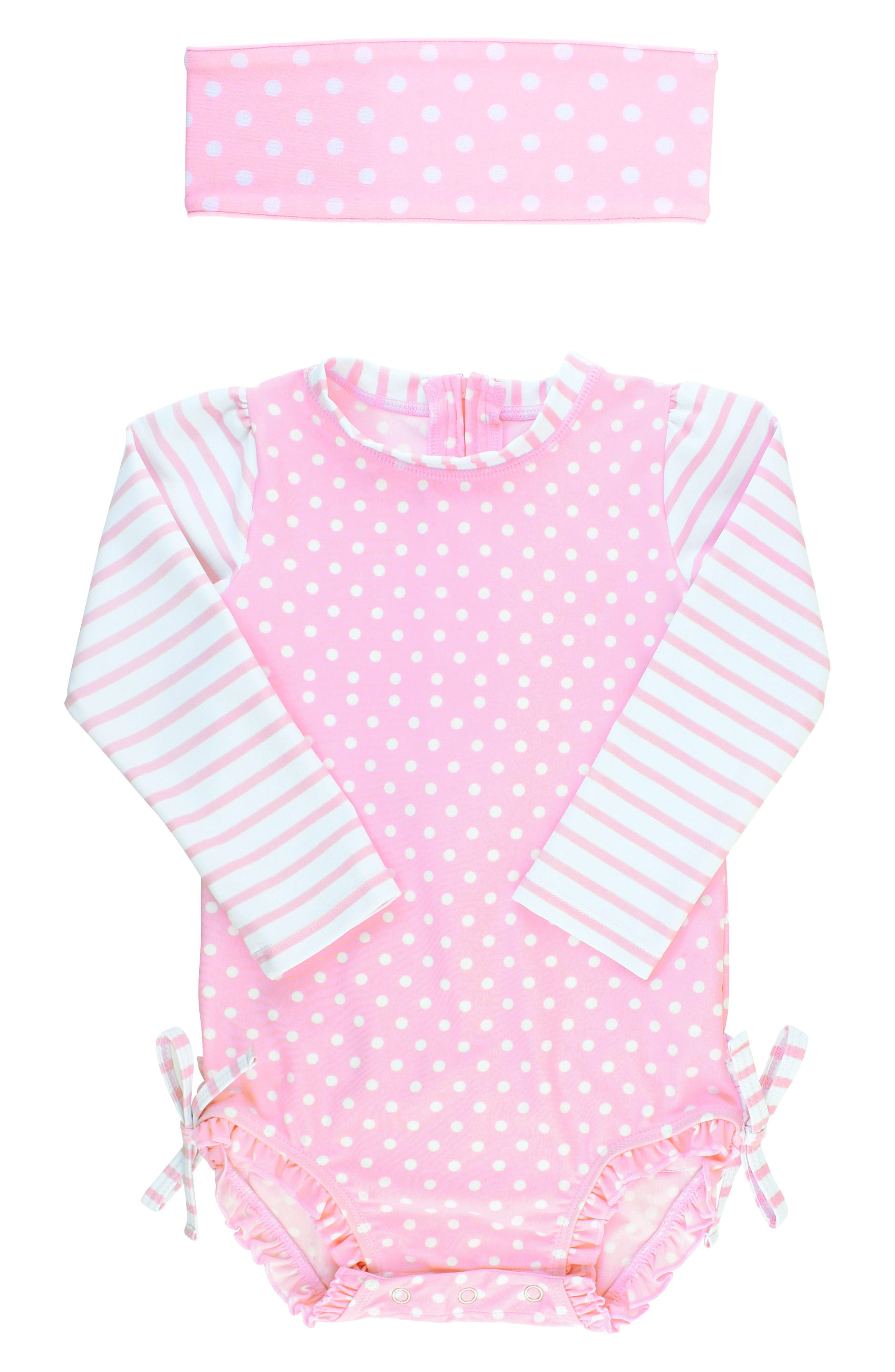 Infant Girl's Rufflebutts One-Piece Rashguard Swimsuit & Headband Set | Nordstrom