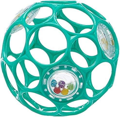 Bright Starts Oball Rattle Easy-Grasp Toy, Teal - 4", Ages Newborn Plus | Amazon (US)