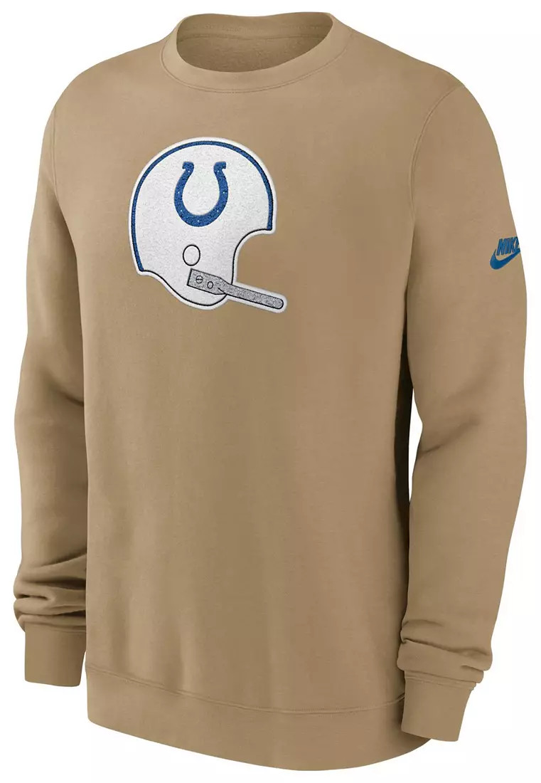 Nike Men's Indianapolis Colts Parachute Beige Rewind Club Fleece Crew Pullover Sweatshirt | DICK'S Sporting Goods
