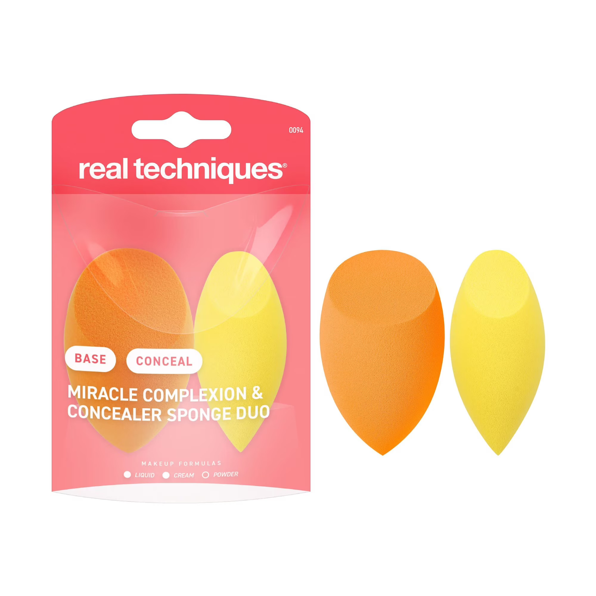 Real Techniques Miracle Complexion + Concealer Sponge, Makeup Sponges for Liquid & Cream, 2 Count | Walmart (US)