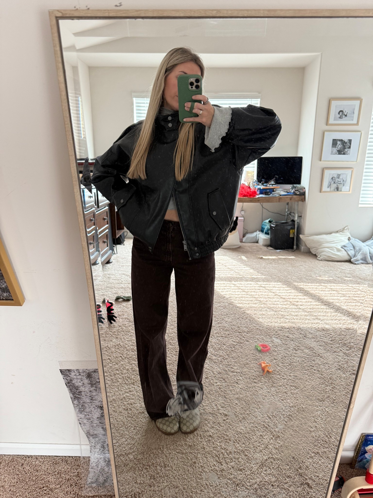 M in jacket- Abercrombie 
26 in jeans- Revolve/ Agolde
M in gray turtleneck- Revolve 

Church fit! 

#LTKootd