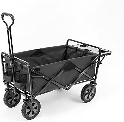 Mac Sports Collapsible Outdoor Utility Wagon with Folding Table and Drink Holders, Gray | Amazon (US)