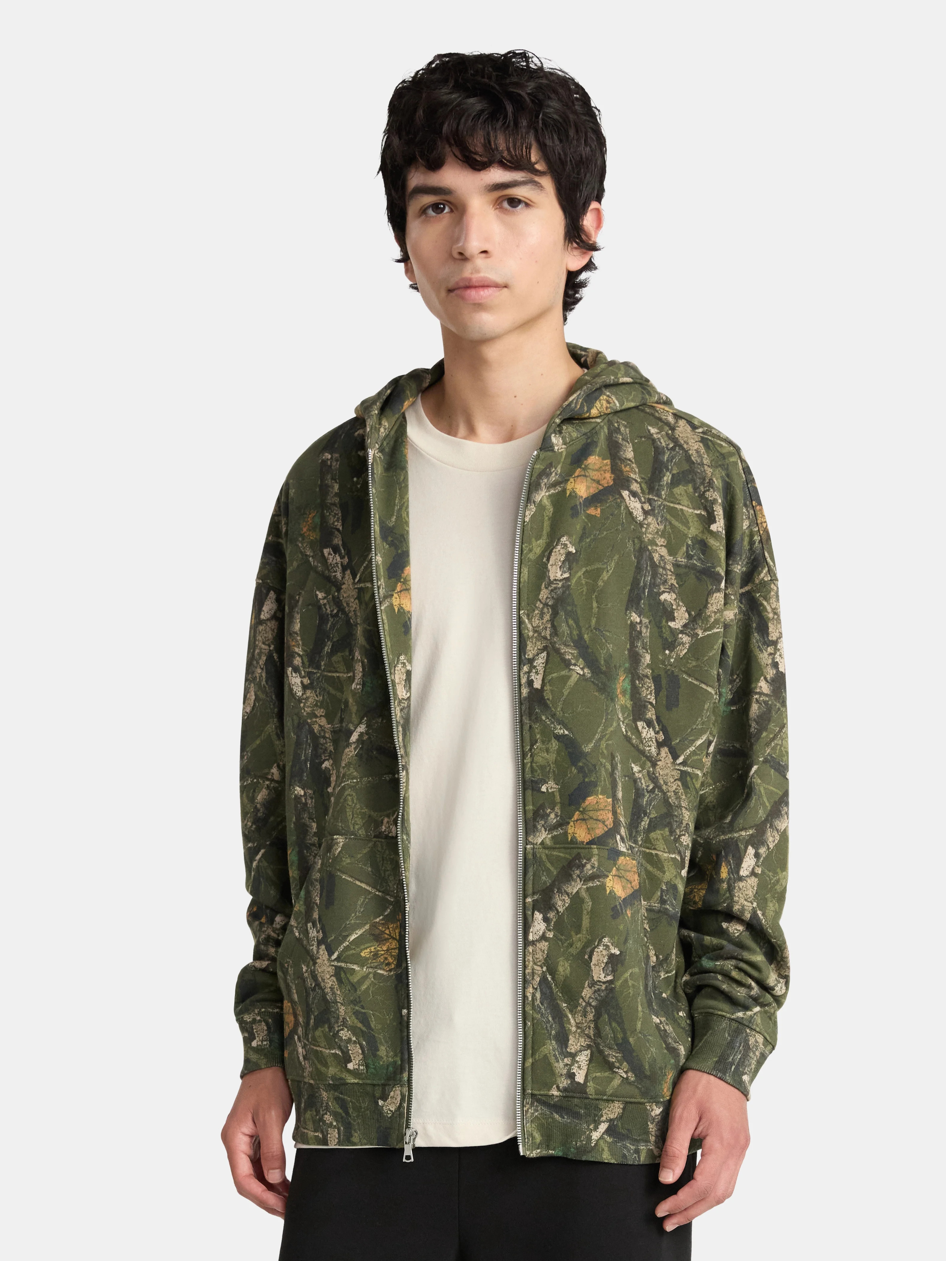 No Boundaries Zip Hoodie with Long Sleeves, Men's & Big Men's - Walmart.com | Walmart (US)