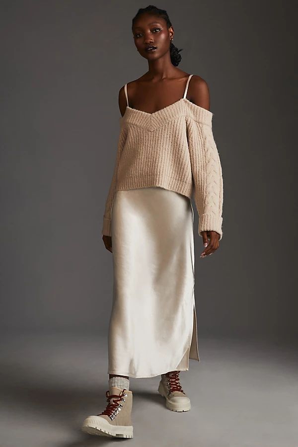 Mare Mare Layered Sweater & Slip Dress By Mare Mare in White Size S | Anthropologie (US)