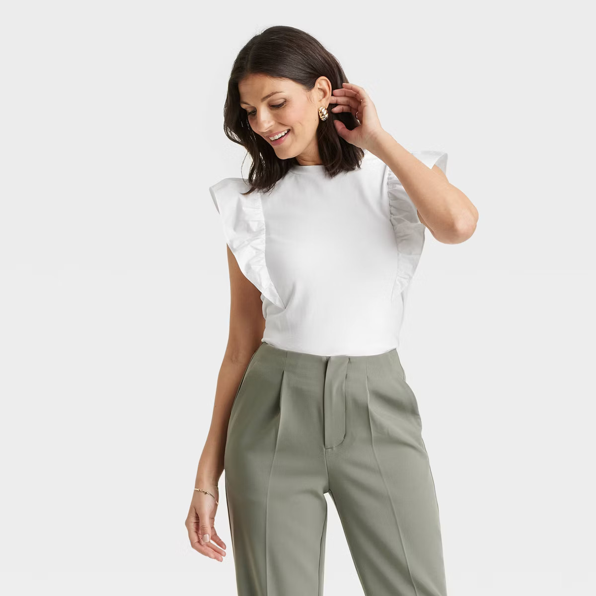 Women's Short Flutter Sleeve T-Shirt - A New Day™ | Target
