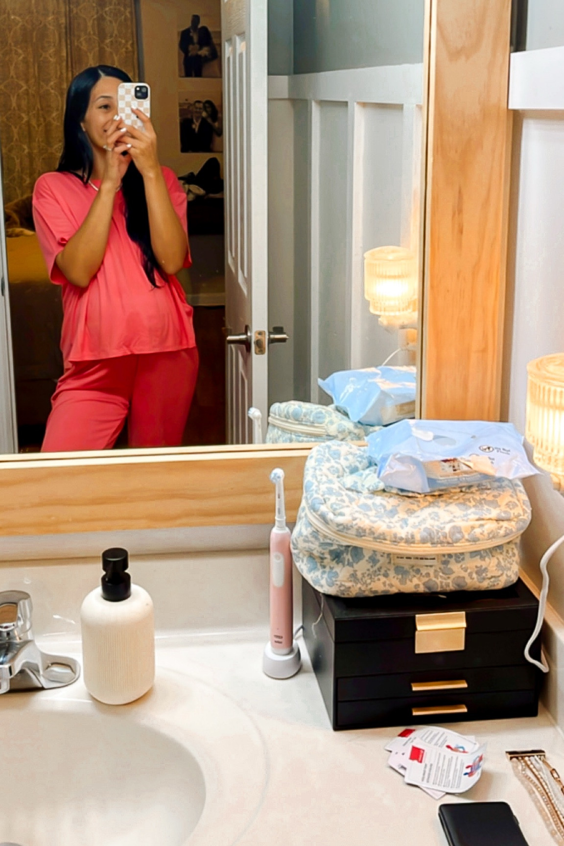 Cute new pjs! So light and comfortable! I’m 30 weeks pregnant and they are a dream! Not maternity but they still fit good! Comes in a few different colors! 

•wearing a small in the bottoms and XL in the top to keep the bump covered•

#LTKFindsUnder50 #LTKFindsUnder100 #LTKBump