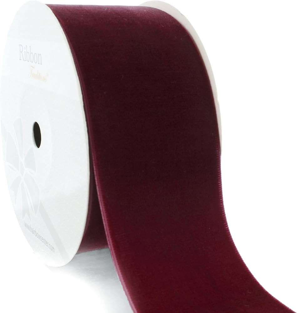 HBC 2" Velvet Ribbon 275 Wine - 5 Yards | Amazon (US)