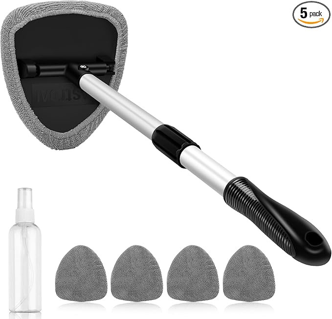 AstroAI Windshield Cleaner Tool, Car Interior Detailing Cleaning Kit with Extendable Handle and 4... | Amazon (US)