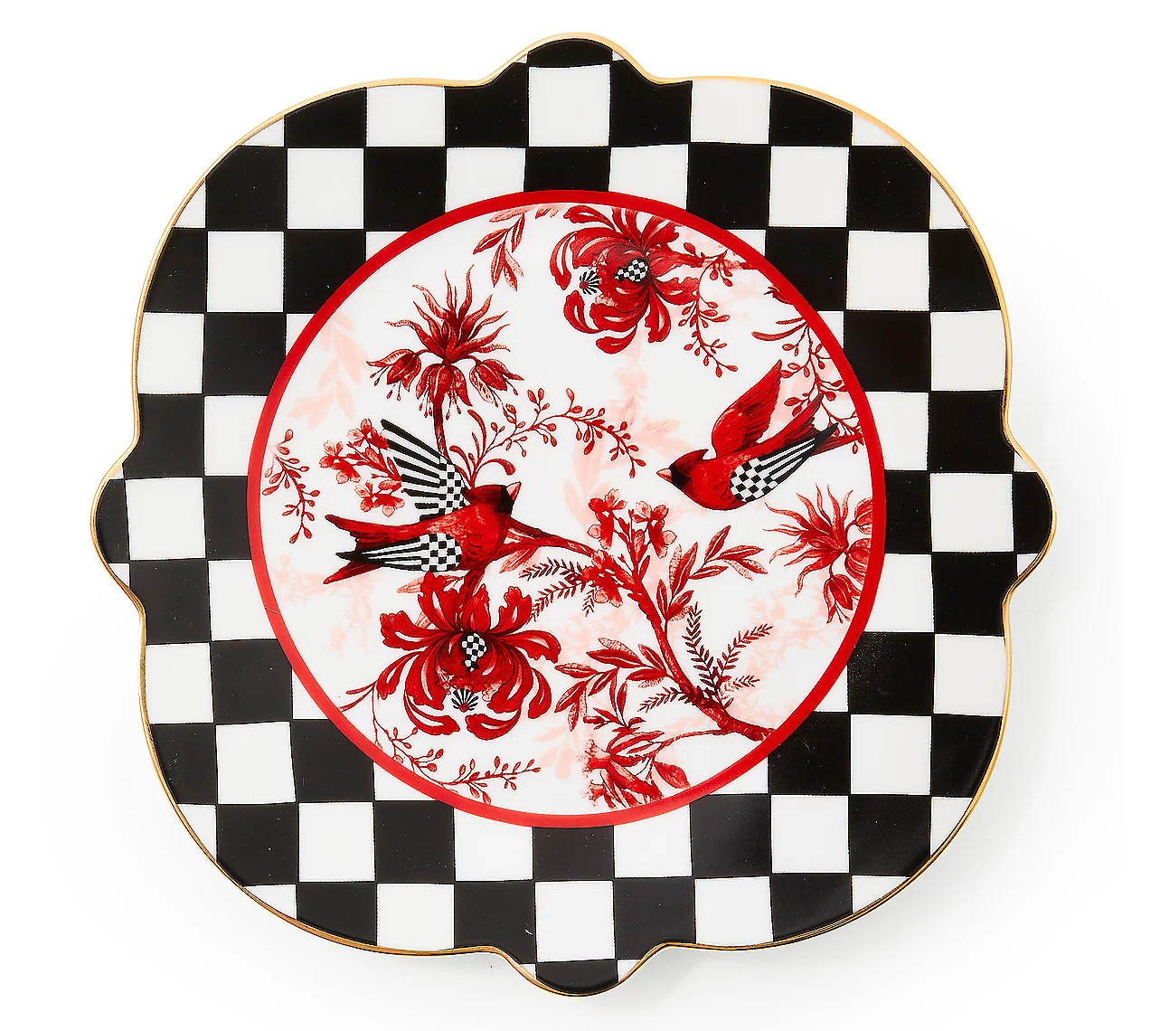 MacKenzie-Childs Cardinal Toile Salad Plate | QVC