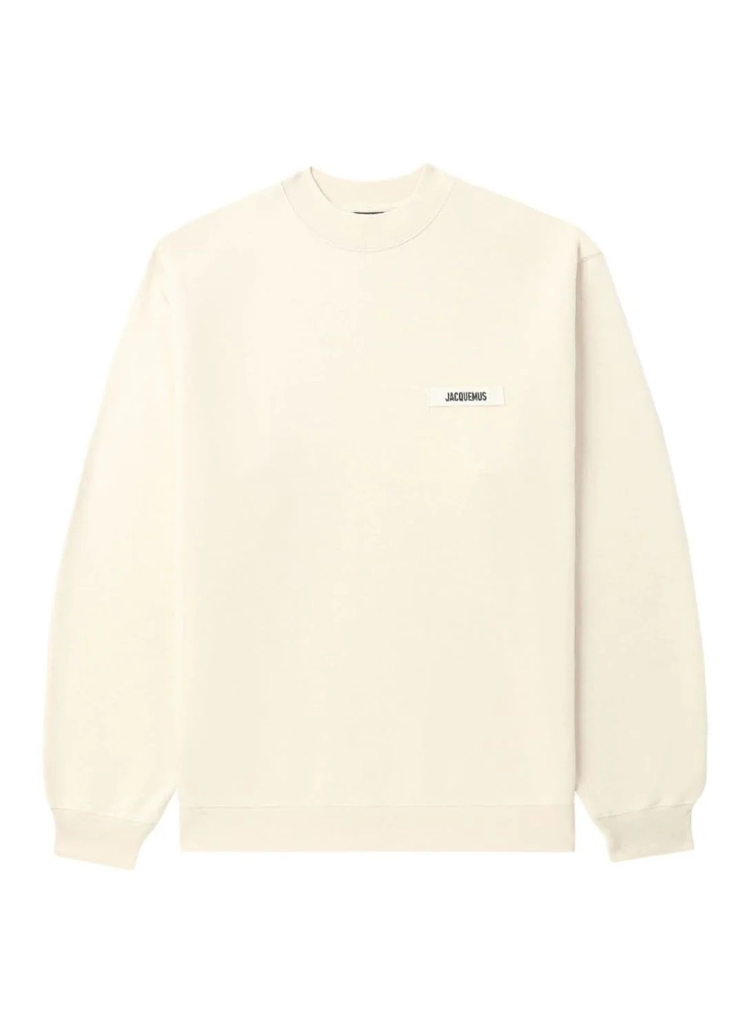 Jacquemus Men's Le Sweatshirt Gros Grain in Beige | Size Medium | 24E245JS2062036 | LOZURI