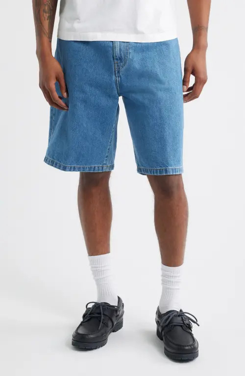 Carhartt Work In Progress Landon Denim Shorts in Blue Heavy Stone Wash at Nordstrom, Size 32 | Nordstrom