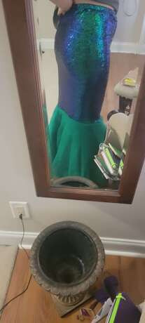 Women's Mermaid Skirt, Costume Lingerie Halloween Cosplay Fancy Sequins Long Tail Dress With Asym... | SHEIN