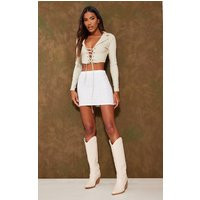 White Crinkle Micro Mini Skirt | PrettyLittleThing UK